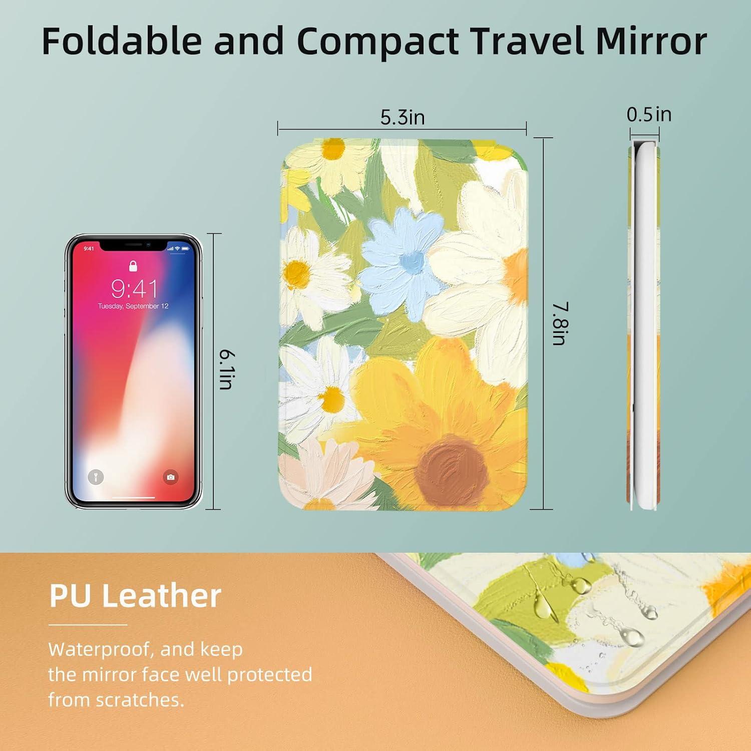 imageFUNTOUCH Rechargeable Travel Makeup Mirror with Lights and 10X Magnifying Mirrors Portable Lighted Vanity Mirror with 80 Led2000mAh Battery3 Color LightingTouch DimmingTabletop Light up MirrorFlower
