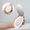 imageFUNTOUCH 10X Magnifying Travel Makeup Mirror with Light Led Compact Mirrors with Light Lighted Small 1x 10x Magnifying Mirror 2Sided Light up Pocket Portable Mirror 3 Color LightingPink