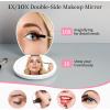 imageFUNTOUCH 10X Magnifying Travel Makeup Mirror with Light Led Compact Mirrors with Light Lighted Small 1x 10x Magnifying Mirror 2Sided Light up Pocket Portable Mirror 3 Color LightingWhite With Pocket