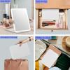 imageFUNTOUCH 2500mAh Large Rechargeable Travel Makeup Mirror with Light Portable Makeup Mirror with 10X Magnifying Mirror 3 Lighting Modes Tabletop Folding Travel Mirror with PU Leather Cover WhiteWhite
