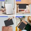 imageFUNTOUCH 2500mAh Large Rechargeable Travel Makeup Mirror with Light Portable Makeup Mirror with 10X Magnifying Mirror 3 Lighting Modes Tabletop Folding Travel Mirror with PU Leather Cover WhiteBlack