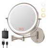 imageFUNTOUCH 9quot 1X30X Wall Mounted Lighted Makeup Mirror 4500mAh Rechargeable Double Sided Magnifying Mirror with Light 3 Color LightsTouch Dimmable 360 Rotation Extended Arm for BathroomBlackNickel