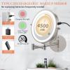 imageFUNTOUCH 9quot 1X30X Wall Mounted Lighted Makeup Mirror 4500mAh Rechargeable Double Sided Magnifying Mirror with Light 3 Color LightsTouch Dimmable 360 Rotation Extended Arm for BathroomBlackNickel