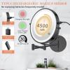 imageFUNTOUCH 9quot 1X30X Wall Mounted Lighted Makeup Mirror 4500mAh Rechargeable Double Sided Magnifying Mirror with Light 3 Color LightsTouch Dimmable 360 Rotation Extended Arm for BathroomBlackBlack