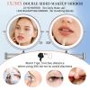 imageFUNTOUCH 9quot 1X30X Wall Mounted Lighted Makeup Mirror 4500mAh Rechargeable Double Sided Magnifying Mirror with Light 3 Color LightsTouch Dimmable 360 Rotation Extended Arm for BathroomBlackChrome