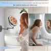 imageFUNTOUCH 9quot 1X30X Wall Mounted Lighted Makeup Mirror 4500mAh Rechargeable Double Sided Magnifying Mirror with Light 3 Color LightsTouch Dimmable 360 Rotation Extended Arm for BathroomBlackBlack