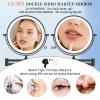 imageFUNTOUCH 9quot 1X30X Wall Mounted Lighted Makeup Mirror 4500mAh Rechargeable Double Sided Magnifying Mirror with Light 3 Color LightsTouch Dimmable 360 Rotation Extended Arm for BathroomBlackBlack