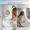 imageFUNTOUCH 9quot 1X30X Wall Mounted Lighted Makeup Mirror 4500mAh Rechargeable Double Sided Magnifying Mirror with Light 3 Color LightsTouch Dimmable 360 Rotation Extended Arm for BathroomBlackNickel