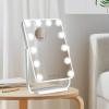 imageFUNTOUCH Hollywood Makeup Vanity Mirror with Lights 12 LED Dimmable Bulbs 3 Color Lighting Smart Touch Control 360 Rotation White 185quotL x 142quotW Tabletop Mount