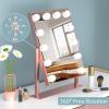 imageFUNTOUCH Hollywood Vanity Mirror with Lights Large Lighted Makeup Mirror 3 Colors 12 Dimmable Led Bulbs Smart Touch Control 360 Rotation Light up Cosmetic Mirroor Tabletop Vanity Mirrors Rose Gold