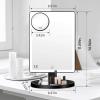 imageFUNTOUCH Large Lighted Makeup Mirror with Lights Light Up Mirror with Small 10x Magnification for Desk 360Rotation Touch ScreenBrightness Adjustable Tabletop Cosmetic Vanity Make Up Mirror3 Color Lighting Black