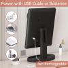 imageFUNTOUCH Large Lighted Makeup Mirror with Lights Light Up Mirror with Small 10x Magnification for Desk 360Rotation Touch ScreenBrightness Adjustable Tabletop Cosmetic Vanity Make Up Mirror3 Color Lighting Black