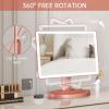 imageFUNTOUCH Large Lighted Makeup Mirror with Lights Light Up Mirror with Small 10x Magnification for Desk 360Rotation Touch ScreenBrightness Adjustable Tabletop Cosmetic Vanity Make Up Mirror3 Color Lighting Rose Gold