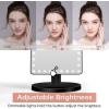 imageFUNTOUCH Large Lighted Makeup Mirror with Lights Light Up Mirror with Small 10x Magnification for Desk 360Rotation Touch ScreenBrightness Adjustable Tabletop Cosmetic Vanity Make Up MirrorBlack