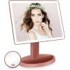 imageFUNTOUCH Large Lighted Makeup Mirror with Lights Light Up Mirror with Small 10x Magnification for Desk 360Rotation Touch ScreenBrightness Adjustable Tabletop Cosmetic Vanity Make Up Mirror3 Color Lighting Rose Gold