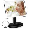 imageFUNTOUCH Large Lighted Makeup Mirror with Lights Light Up Mirror with Small 10x Magnification for Desk 360Rotation Touch ScreenBrightness Adjustable Tabletop Cosmetic Vanity Make Up Mirror3 Color Lighting Black