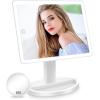 imageFUNTOUCH Large Lighted Makeup Mirror with Lights Light Up Mirror with Small 10x Magnification for Desk 360Rotation Touch ScreenBrightness Adjustable Tabletop Cosmetic Vanity Make Up Mirror3 Color Lighting White