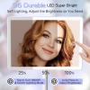 imageFUNTOUCH Rechargeable Lighted Mirrors for Makeup 2000mAh 10X Magnification3 Color Lighting Portable Tabletop Cosmetic Make Up Mirror 360 Rotation Led Light up Mirrors with StorageWhiteWhite Large