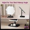imageFUNTOUCH Rechargeable Lighted Mirrors for Makeup 2000mAh 10X Magnification3 Color Lighting Portable Tabletop Cosmetic Make Up Mirror 360 Rotation Led Light up Mirrors with StorageWhiteBlack Small