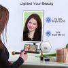 imageFUNTOUCH Rechargeable Lighted Mirrors for Makeup 2000mAh 10X Magnification3 Color Lighting Portable Tabletop Cosmetic Make Up Mirror 360 Rotation Led Light up Mirrors with StorageWhiteBlack Large