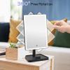 imageFUNTOUCH Rechargeable Lighted Mirrors for Makeup 2000mAh 10X Magnification3 Color Lighting Portable Tabletop Cosmetic Make Up Mirror 360 Rotation Led Light up Mirrors with StorageWhiteBlack Large