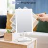 imageFUNTOUCH Rechargeable Lighted Mirrors for Makeup 2000mAh 10X Magnification3 Color Lighting Portable Tabletop Cosmetic Make Up Mirror 360 Rotation Led Light up Mirrors with StorageWhiteWhite Large