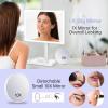 imageFUNTOUCH Rechargeable Lighted Mirrors for Makeup 2000mAh 10X Magnification3 Color Lighting Portable Tabletop Cosmetic Make Up Mirror 360 Rotation Led Light up Mirrors with StorageWhiteWhite Large