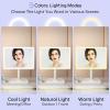 imageFUNTOUCH Rechargeable Lighted Mirrors for Makeup 2000mAh 10X Magnification3 Color Lighting Portable Tabletop Cosmetic Make Up Mirror 360 Rotation Led Light up Mirrors with StorageWhiteWhite Large