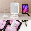 imageFUNTOUCH Rechargeable Lighted Mirrors for Makeup 2000mAh 10X Magnification3 Color Lighting Portable Tabletop Cosmetic Make Up Mirror 360 Rotation Led Light up Mirrors with StorageWhiteWhite Small