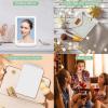 imageFUNTOUCH Rechargeable Travel Makeup Mirror with Lights and 10X Magnifying Mirrors Portable Lighted Vanity Mirror with 80 Led2000mAh Battery3 Color LightingTouch DimmingTabletop Light up MirrorCeramic White