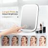 imageFUNTOUCH Rechargeable Travel Makeup Mirror with Lights and 10X Magnifying Mirrors Portable Lighted Vanity Mirror with 80 Led2000mAh Battery3 Color LightingTouch DimmingTabletop Light up MirrorPearl White