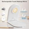 imageFUNTOUCH Rechargeable Travel Makeup Mirror with Lights and 10X Magnifying Mirrors Portable Lighted Vanity Mirror with 80 Led2000mAh Battery3 Color LightingTouch DimmingTabletop Light up MirrorMilky White
