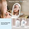 imageFUNTOUCH Rechargeable Travel Makeup Mirror with Lights and 10X Magnifying Mirrors Portable Lighted Vanity Mirror with 80 Led2000mAh Battery3 Color LightingTouch DimmingTabletop Light up MirrorMilky White
