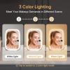 imageFUNTOUCH Rechargeable Travel Makeup Mirror with Lights and 10X Magnifying Mirrors Portable Lighted Vanity Mirror with 80 Led2000mAh Battery3 Color LightingTouch DimmingTabletop Light up MirrorPearl White