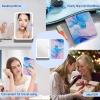 imageFUNTOUCH Rechargeable Travel Makeup Mirror with Lights and 10X Magnifying Mirrors Portable Lighted Vanity Mirror with 80 Led2000mAh Battery3 Color LightingTouch DimmingTabletop Light up MirrorColorful