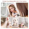 imageFUNTOUCH Rechargeable Travel Makeup Mirror with Lights and 10X Magnifying Mirrors Portable Lighted Vanity Mirror with 80 Led2000mAh Battery3 Color LightingTouch DimmingTabletop Light up MirrorRose Gold