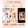 imageFUNTOUCH Rechargeable Travel Makeup Mirror with Lights and 10X Magnifying Mirrors Portable Lighted Vanity Mirror with 80 Led2000mAh Battery3 Color LightingTouch DimmingTabletop Light up MirrorSnow White With 10x Mirror