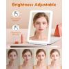 imageFUNTOUCH Rechargeable Travel Makeup Mirror with Lights and 10X Magnifying Mirrors Portable Lighted Vanity Mirror with 80 Led2000mAh Battery3 Color LightingTouch DimmingTabletop Light up MirrorSnow White With 10x Mirror