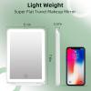 imageFUNTOUCH Rechargeable Travel Makeup Mirror with Lights and 10X Magnifying Mirrors Portable Lighted Vanity Mirror with 80 Led2000mAh Battery3 Color LightingTouch DimmingTabletop Light up MirrorCeramic White