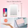 imageFUNTOUCH Rechargeable Travel Makeup Mirror with Lights and 10X Magnifying Mirrors Portable Lighted Vanity Mirror with 80 Led2000mAh Battery3 Color LightingTouch DimmingTabletop Light up MirrorPink