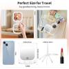 imageFUNTOUCH Travel Magnifying Mirror with Light 20X1X Magnifying Makeup Mirror Set 3 Light Settings ampamp Adjustable BrightnessRechargeable Folding Compact Double Sides Mirror for Home ampamp Travel WhiteWhite With Bag30x