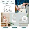 imageFUNTOUCH Travel Magnifying Mirror with Light 20X1X Magnifying Makeup Mirror Set 3 Light Settings ampamp Adjustable BrightnessRechargeable Folding Compact Double Sides Mirror for Home ampamp Travel WhiteWhite With Pocket