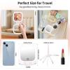 imageFUNTOUCH Travel Magnifying Mirror with Light 20X1X Magnifying Makeup Mirror Set 3 Light Settings ampamp Adjustable BrightnessRechargeable Folding Compact Double Sides Mirror for Home ampamp Travel WhitePink10x