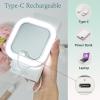 imageFUNTOUCH Travel Magnifying Mirror with Light 20X1X Magnifying Makeup Mirror Set 3 Light Settings ampamp Adjustable BrightnessRechargeable Folding Compact Double Sides Mirror for Home ampamp Travel WhiteWhite With Pocket