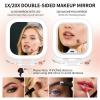 imageFUNTOUCH Travel Magnifying Mirror with Light 20X1X Magnifying Makeup Mirror Set 3 Light Settings ampamp Adjustable BrightnessRechargeable Folding Compact Double Sides Mirror for Home ampamp Travel WhiteWhite With Set20x
