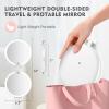 imageFUNTOUCH Travel Mirror with Light 1X10X Double Sided Magnification Makeup Vanity Mirror with 3 Color Setting Chargeable Foldable Portable Travel Essential Vanity Mirror with BagWhite3 Color