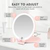 imageFUNTOUCH Travel Mirror with Light 1X10X Double Sided Magnification Makeup Vanity Mirror with 3 Color Setting Chargeable Foldable Portable Travel Essential Vanity Mirror with BagPink