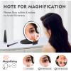 imageFUNTOUCH Travel Mirror with Light 1X10X Double Sided Magnification Makeup Vanity Mirror with 3 Color Setting Chargeable Foldable Portable Travel Essential Vanity Mirror with BagBlack