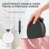 imageFUNTOUCH Travel Mirror with Light 1X10X Double Sided Magnification Makeup Vanity Mirror with 3 Color Setting Chargeable Foldable Portable Travel Essential Vanity Mirror with BagBlack