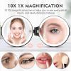imageFUNTOUCH Travel Mirror with Light 1X10X Double Sided Magnification Makeup Vanity Mirror with 3 Color Setting Chargeable Foldable Portable Travel Essential Vanity Mirror with BagBlack